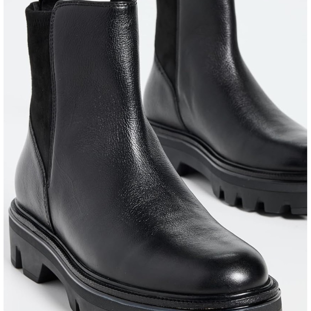 Black Leather Ankle Boots